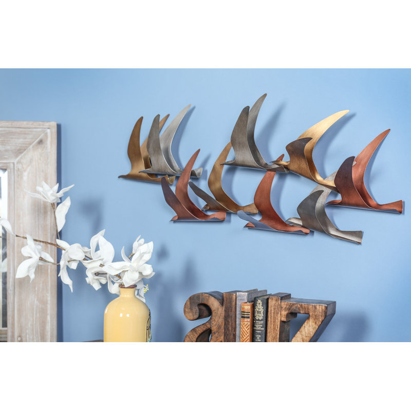 Rosecliff Heights Natural Birds in Flight Wall Décor & Reviews Wayfair